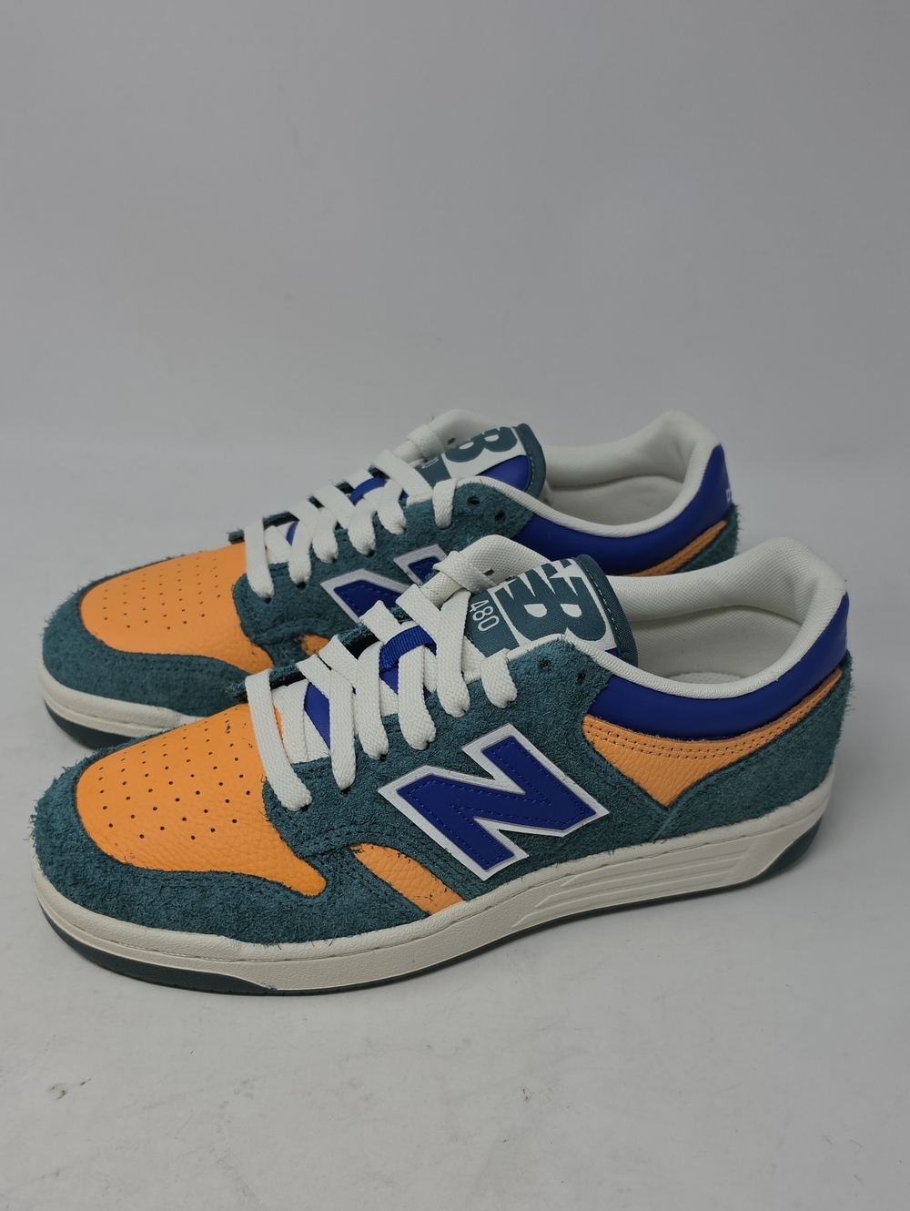 New Balance 480 Green Orange Low Top Men's Athletic Sneakers Size 6.5